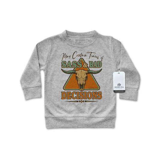 Sass & Bad Decisions - Western Infant Long Sleeve Pullover Shirt