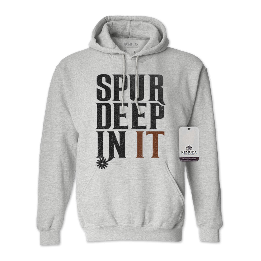 Spur Deep In It Adult Unisex Western Hoodie Ash Gray