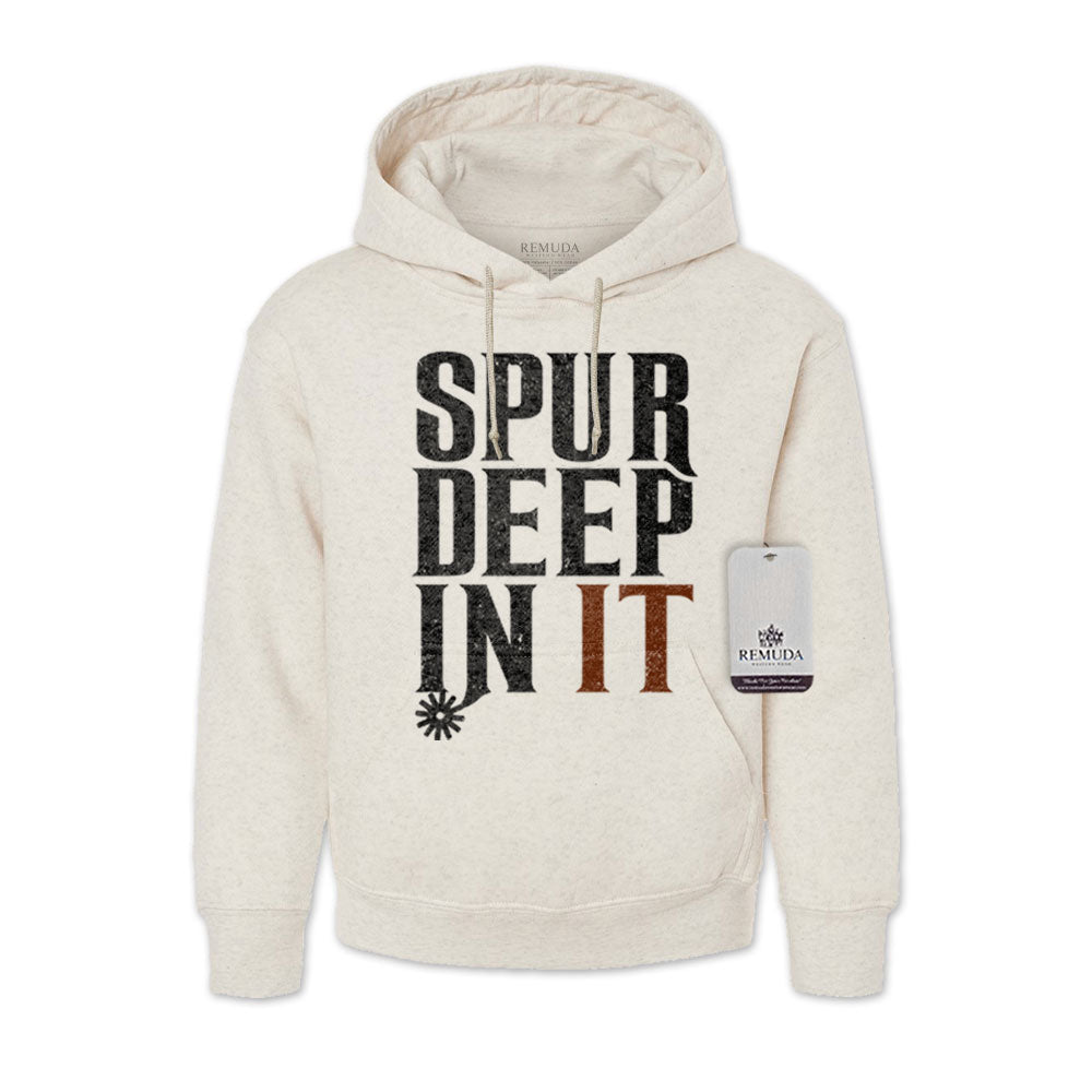 Spur Deep In It Adult Unisex Western Hoodie Oatmeal