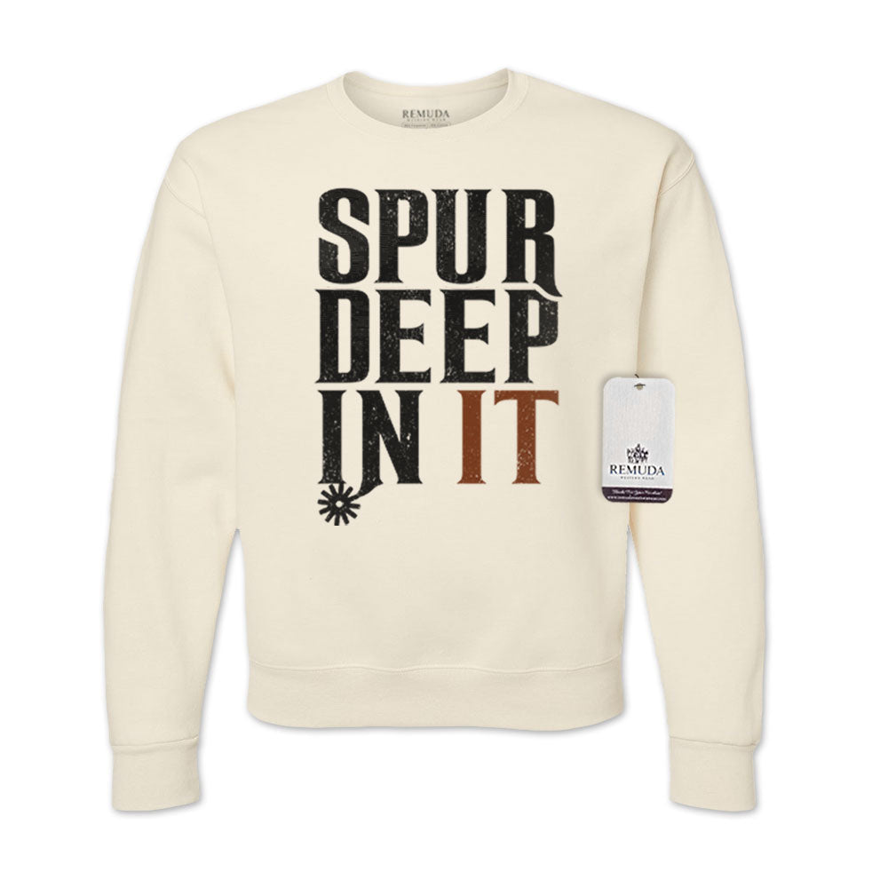 Spur Deep In It Adult Unisex Western Sweatshirt Oatmeal