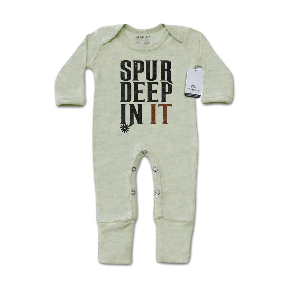 Spur Deep In It - Infant Western One-Piece Footed Pajamas W/Mittens