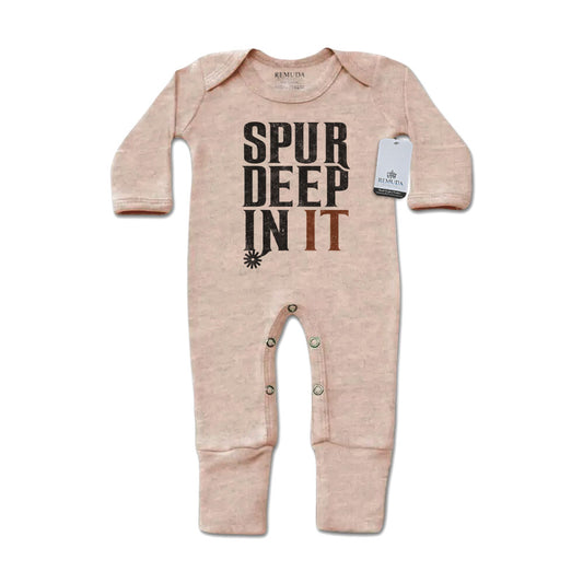 Spur Deep In It - Infant Western One-Piece Footed Pajamas W/Mittens