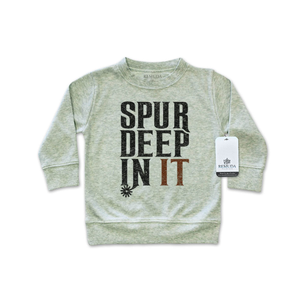 Spur Deep In It Western Infant Long Sleeve Pullover Shirt Heather Sage Green