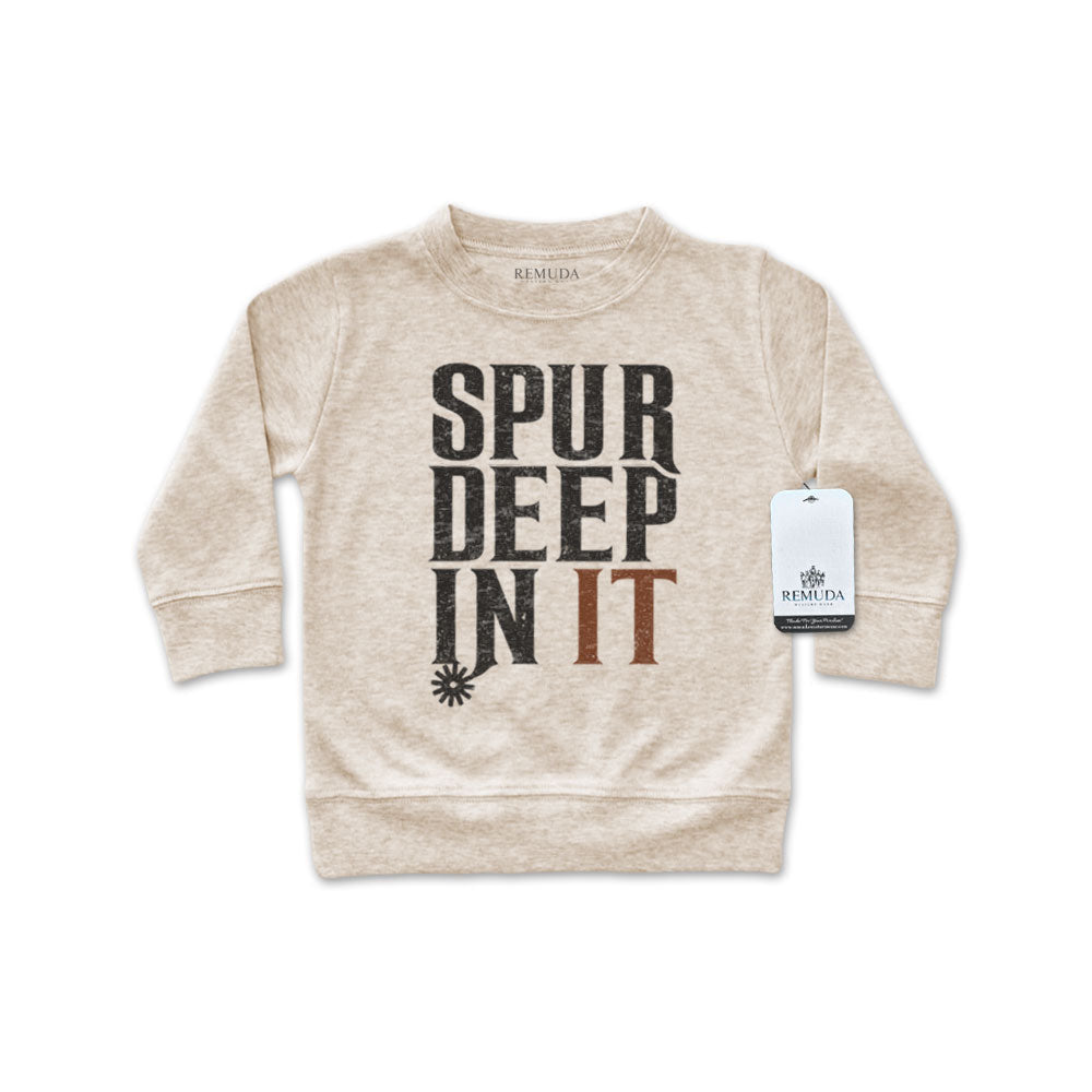Spur Deep In It Western Infant Long Sleeve Pullover Shirt Oatmeal