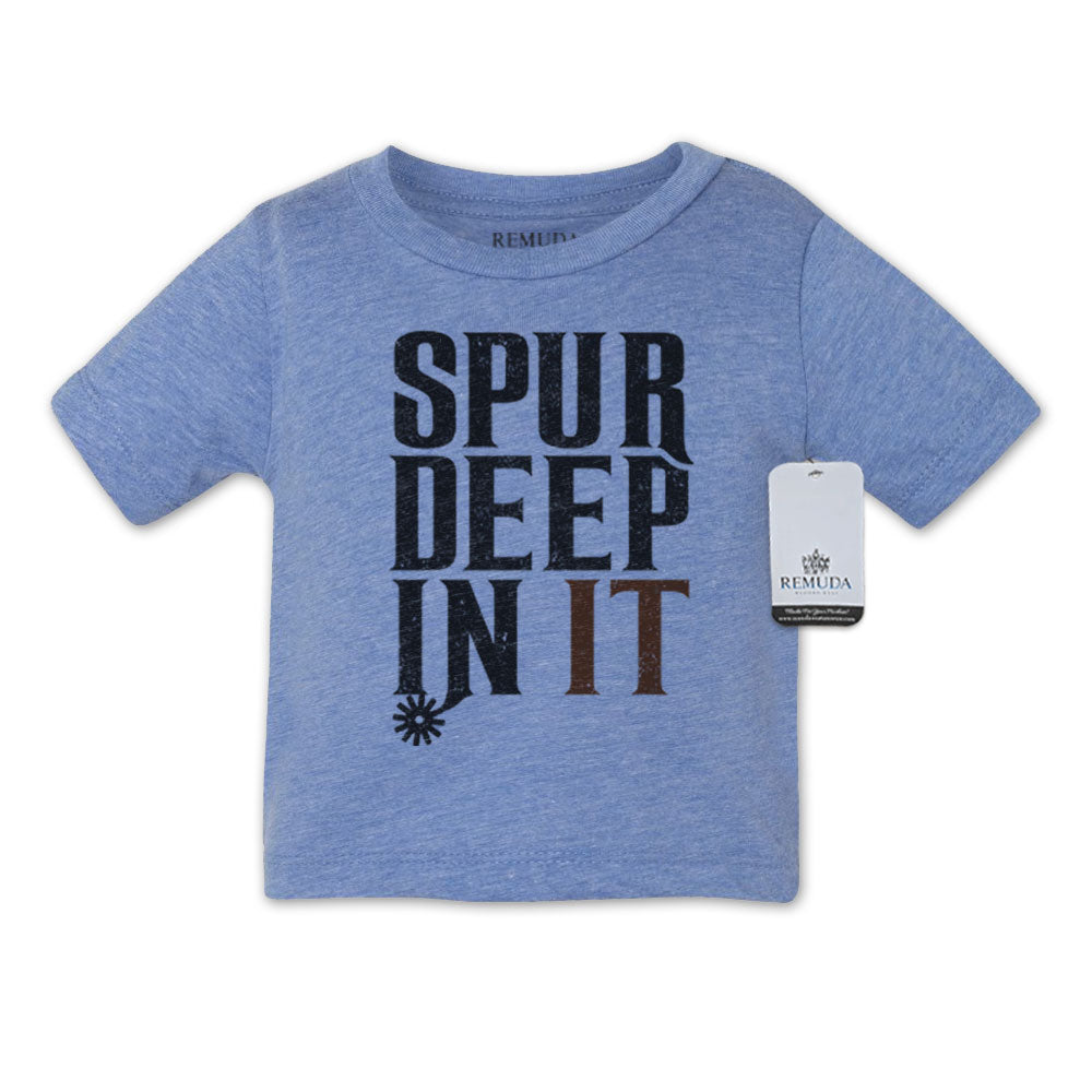 Spur Deep In It Infant Kids Western Tee T-Shirt Medium Heather Blue