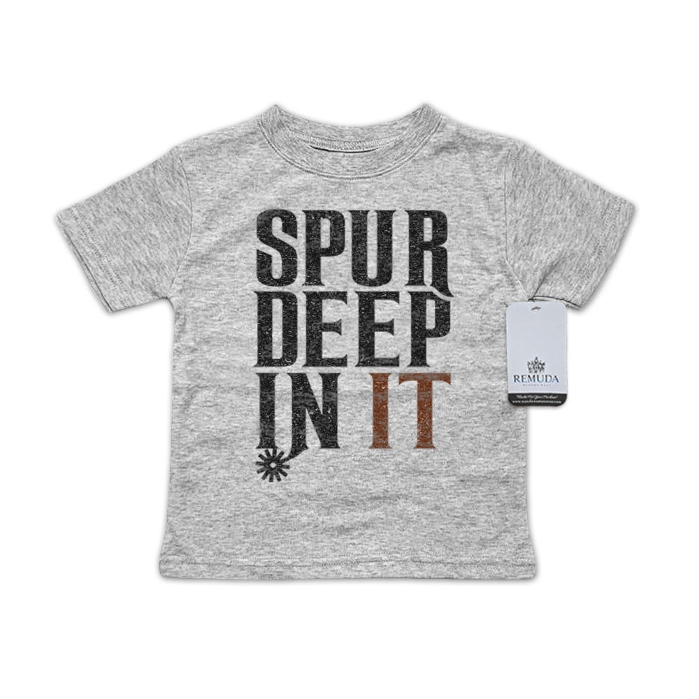 Spur Deep In It Infant Kids Western Tee T-Shirt Gray