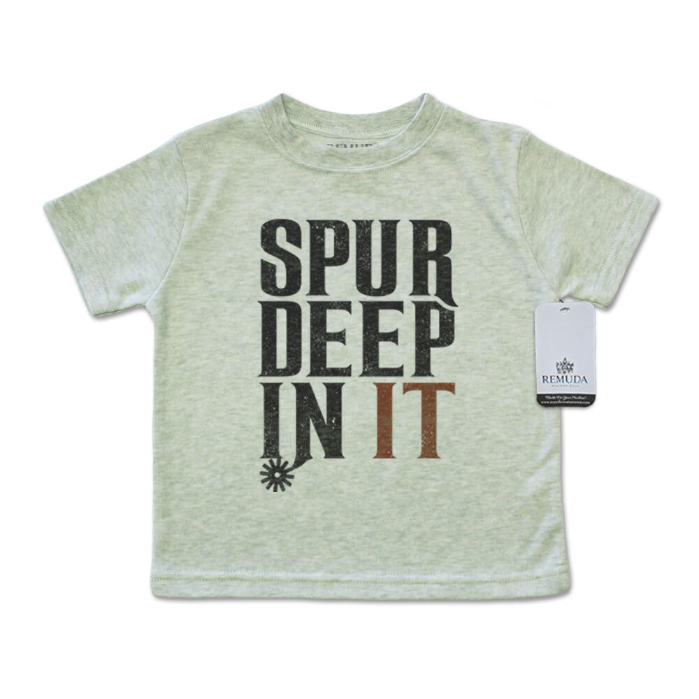 Spur Deep In It Infant Kids Western Tee T-Shirt Heather Sage Green