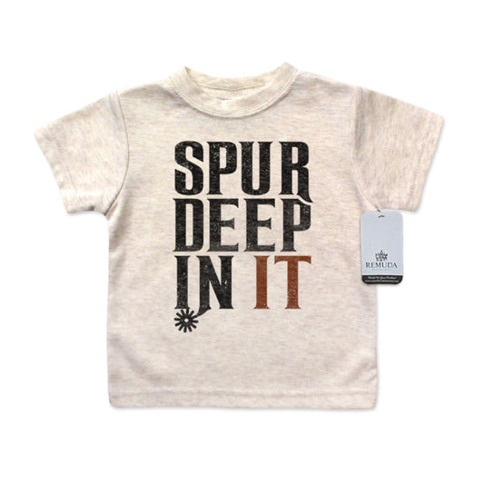 Spur Deep In It Infant Kids Western Tee T-Shirt Oatmeal