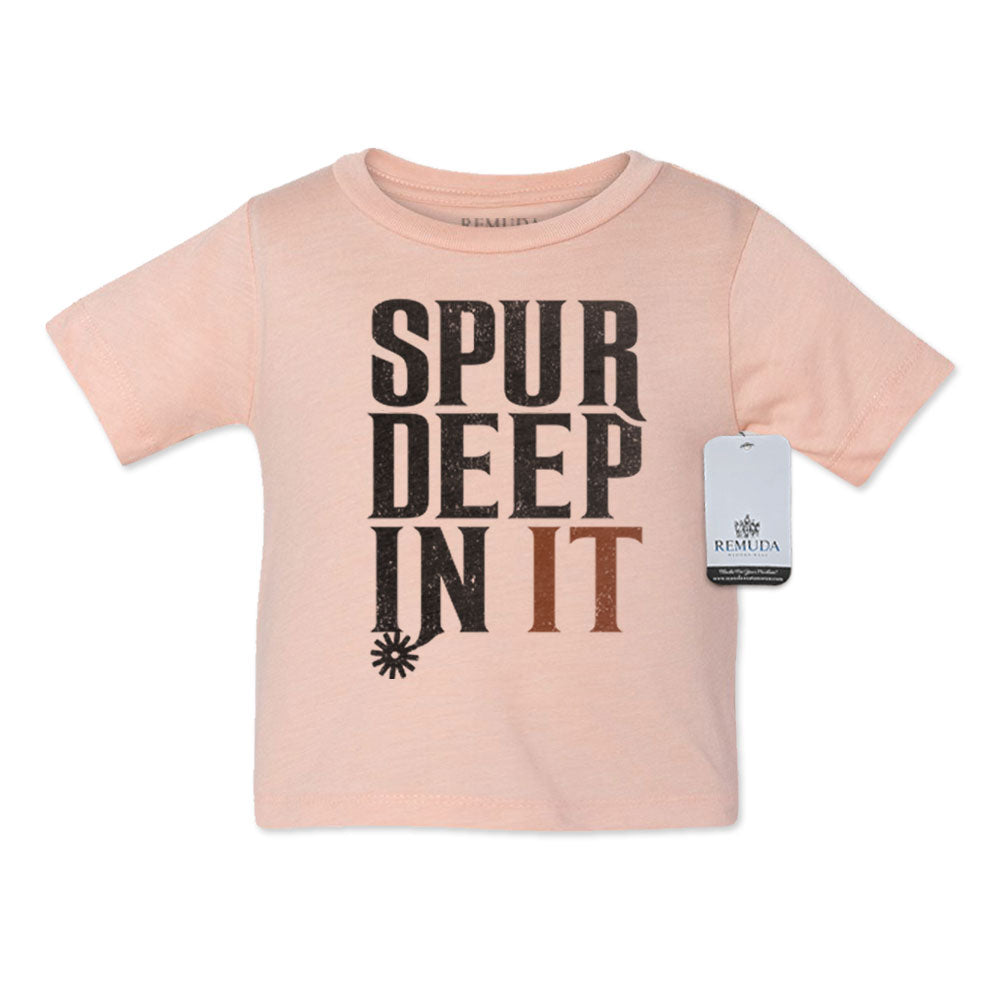 Spur Deep In It Infant Kids Western Tee T-Shirt Peach