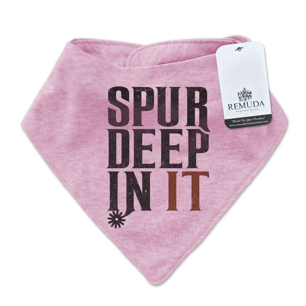 Spur Deep In It Infant / Toddler Western Bandana Bib Pink
