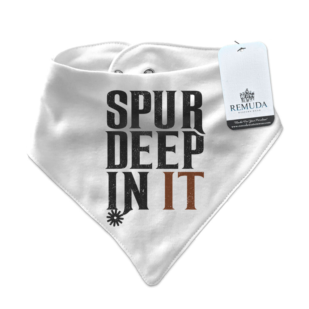 Spur Deep In It Infant / Toddler Western Bandana Bib White