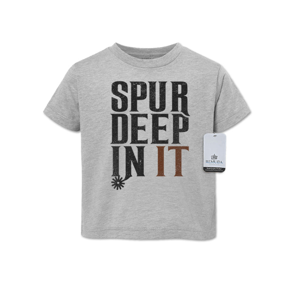 Spur Deep In It Western Toddler Tee T-Shirt Gray