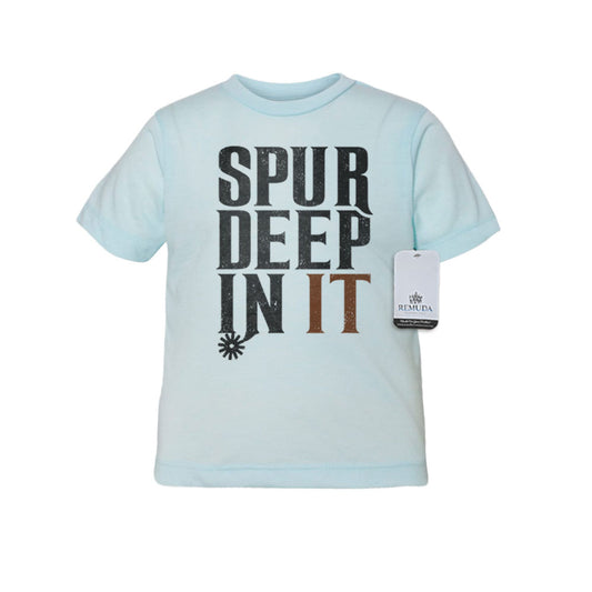 Spur Deep In It Western Toddler Tee T-Shirt Light Blue