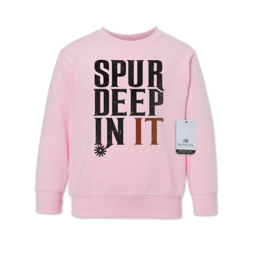 Spur Deep In It Western Toddler Sweatshirt Pink