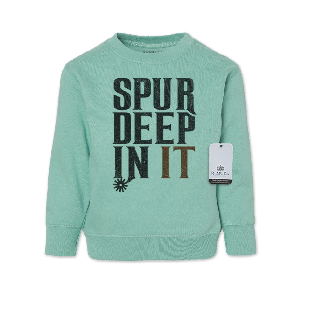 Spur Deep In It Western Toddler Sweatshirt Turquoise