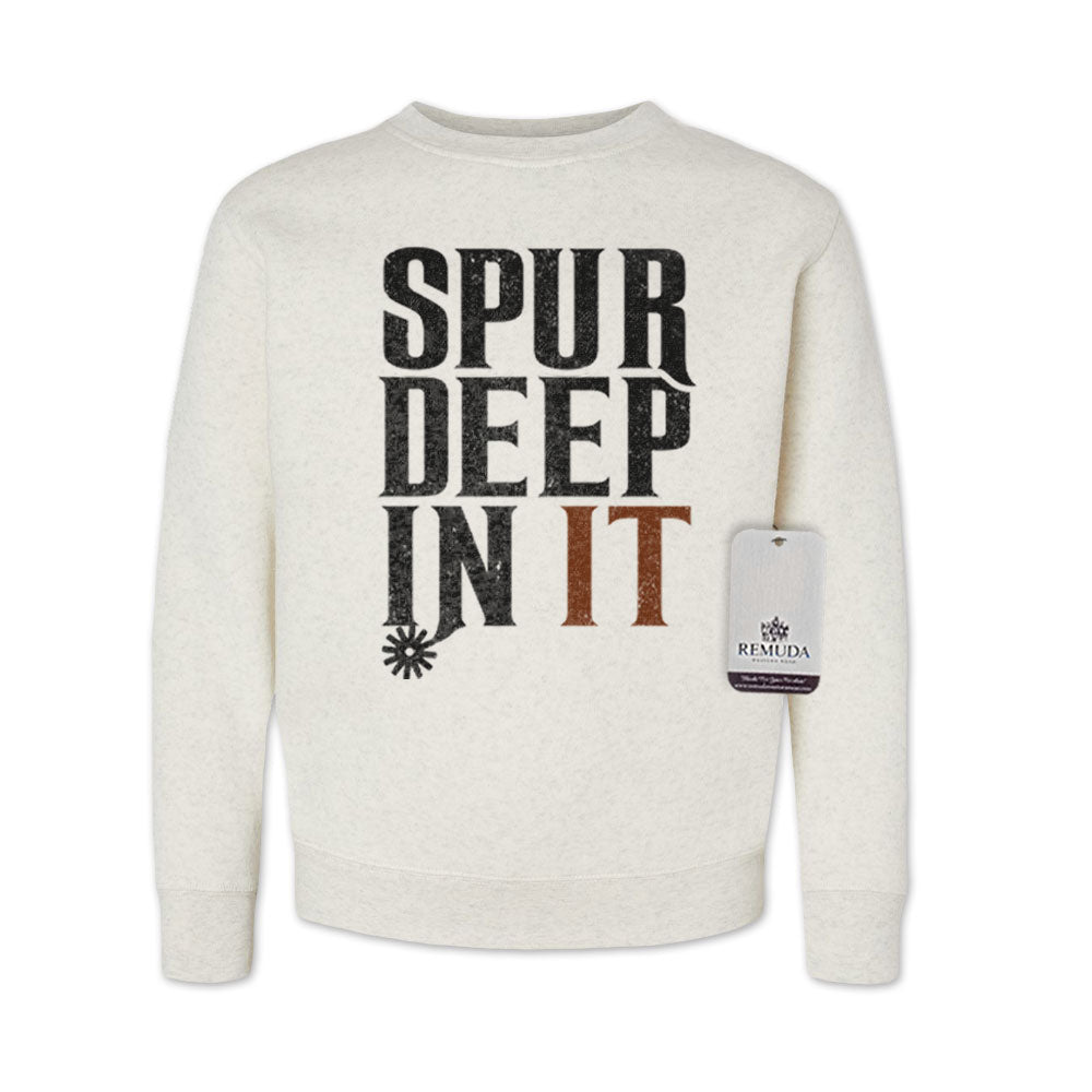 Spur Deep In It Western Youth Sweatshirt Oatmeal