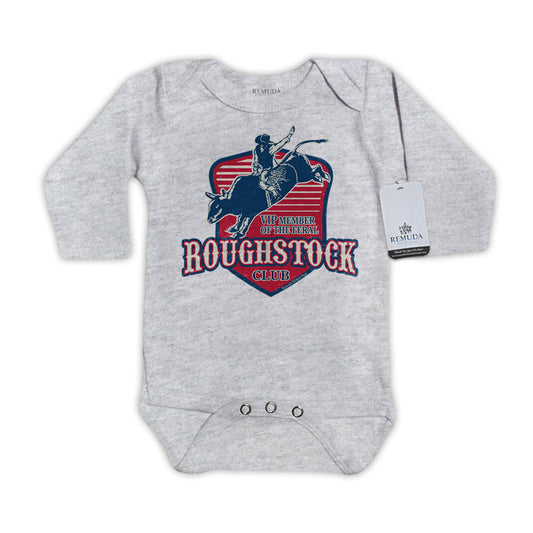 Feral Roughstock Club Infant Long Sleeve One Piece Western Romper Gray