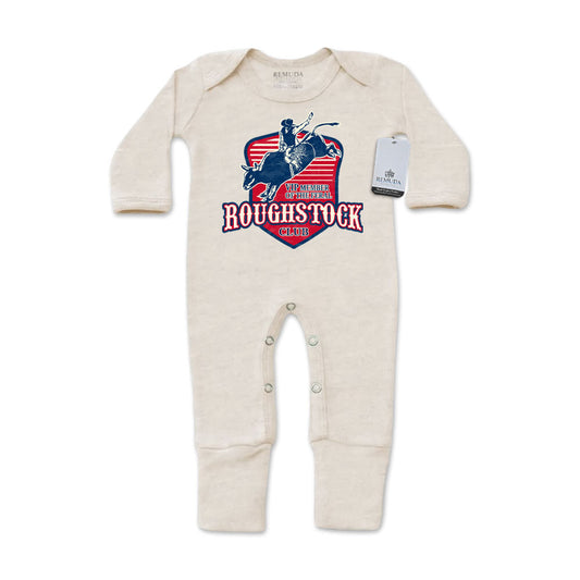 Feral Roughstock Club Infant Western One-Piece Footed Pajamas W/Mittens Oatmeal