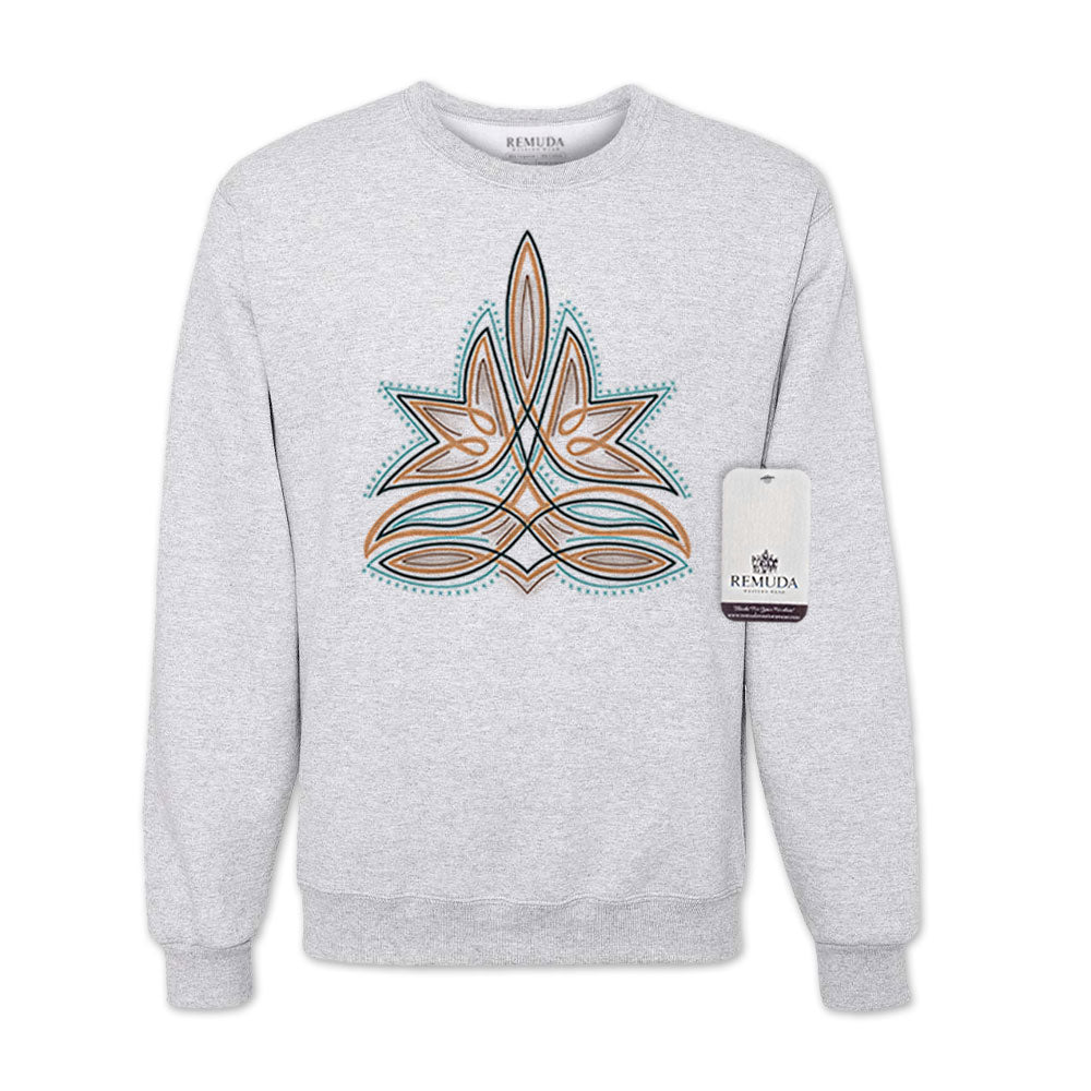 Western Boot Stitch Adult Unisex Western Sweatshirt Ash Gray