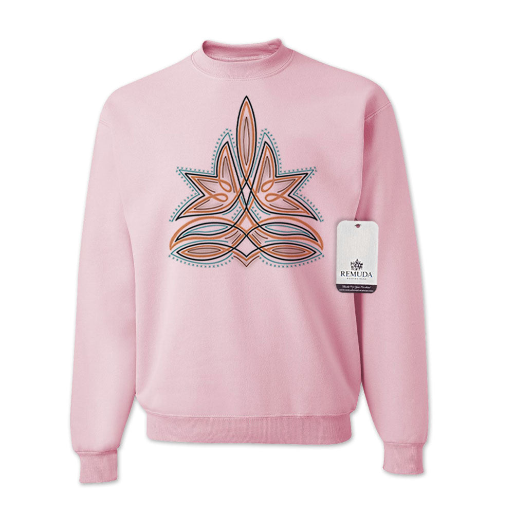 Western Boot Stitch Adult Unisex Western Sweatshirt Light Pink