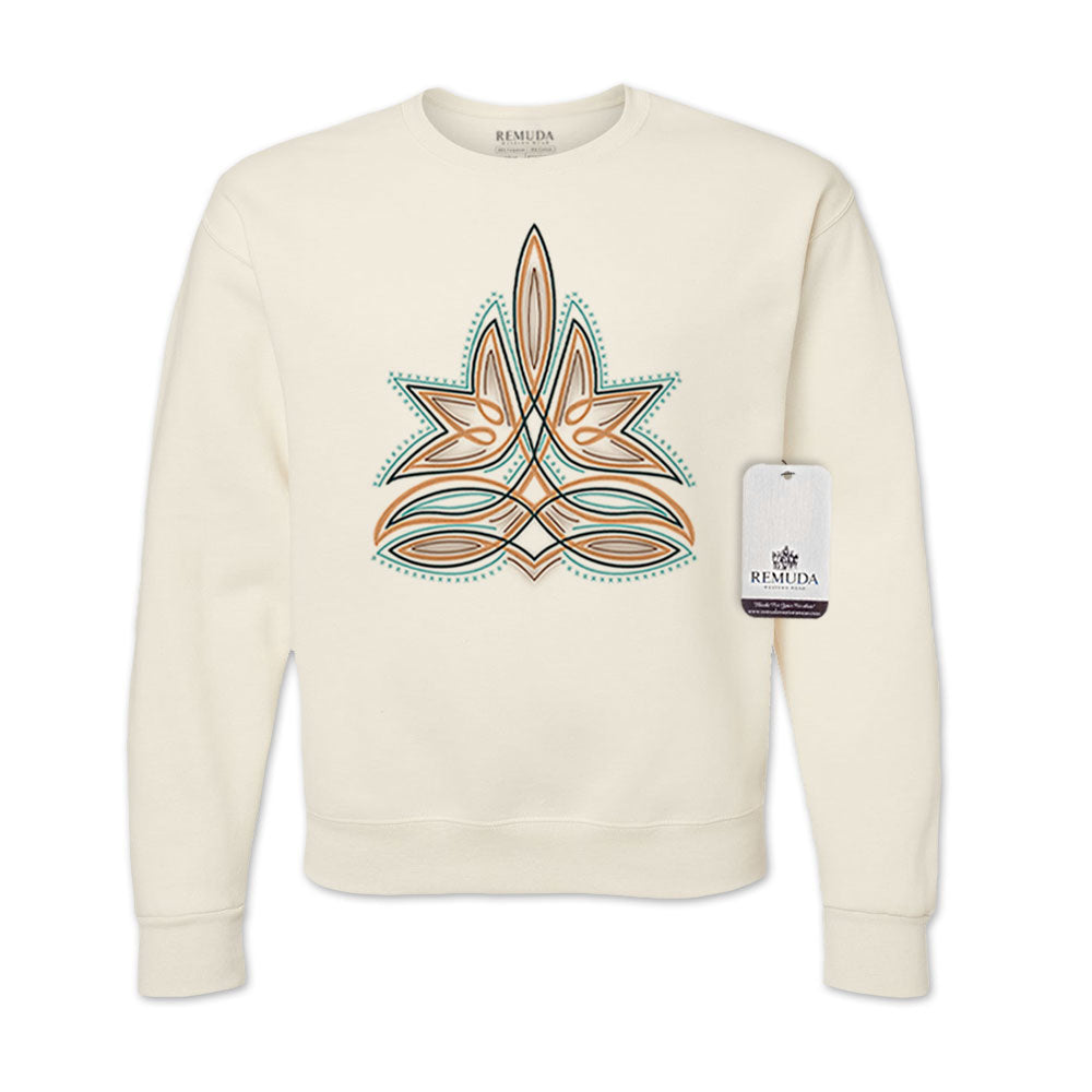 Western Boot Stitch Adult Unisex Western Sweatshirt Oatmeal