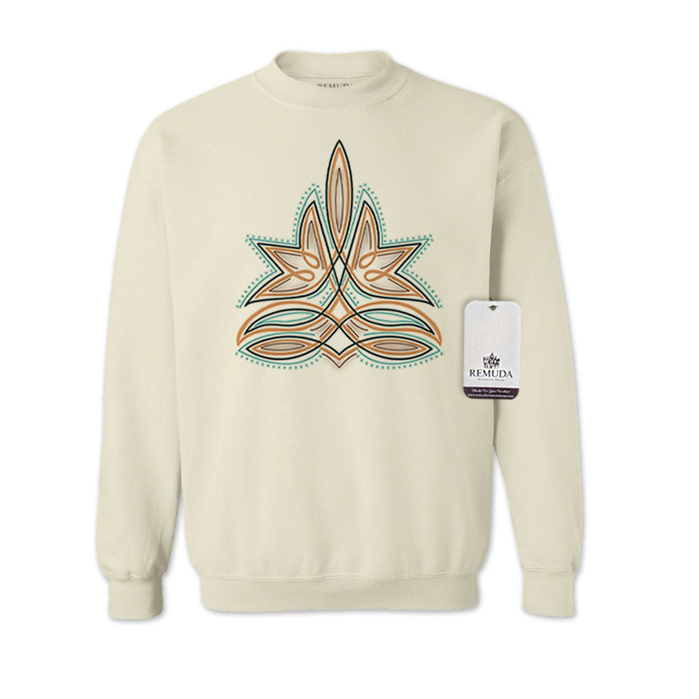 Western Boot Stitch Adult Unisex Western Sweatshirt Sand