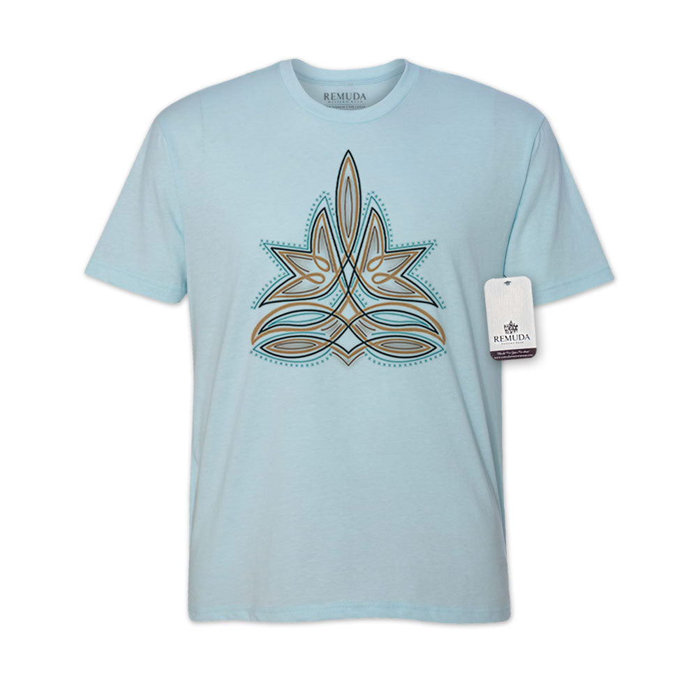 Western Boot Stitch Adult Unisex Western Tee T-Shirt Light Blue