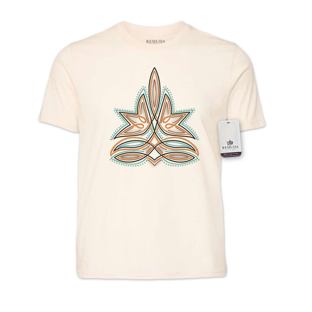 Western Boot Stitch Adult Unisex Western Tee T-Shirt Solid Natural