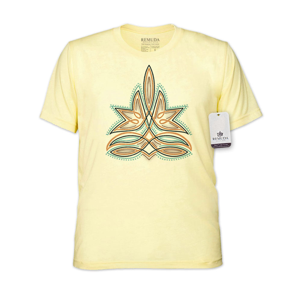 Western Boot Stitch Adult Unisex Western Tee T-Shirt Yellow