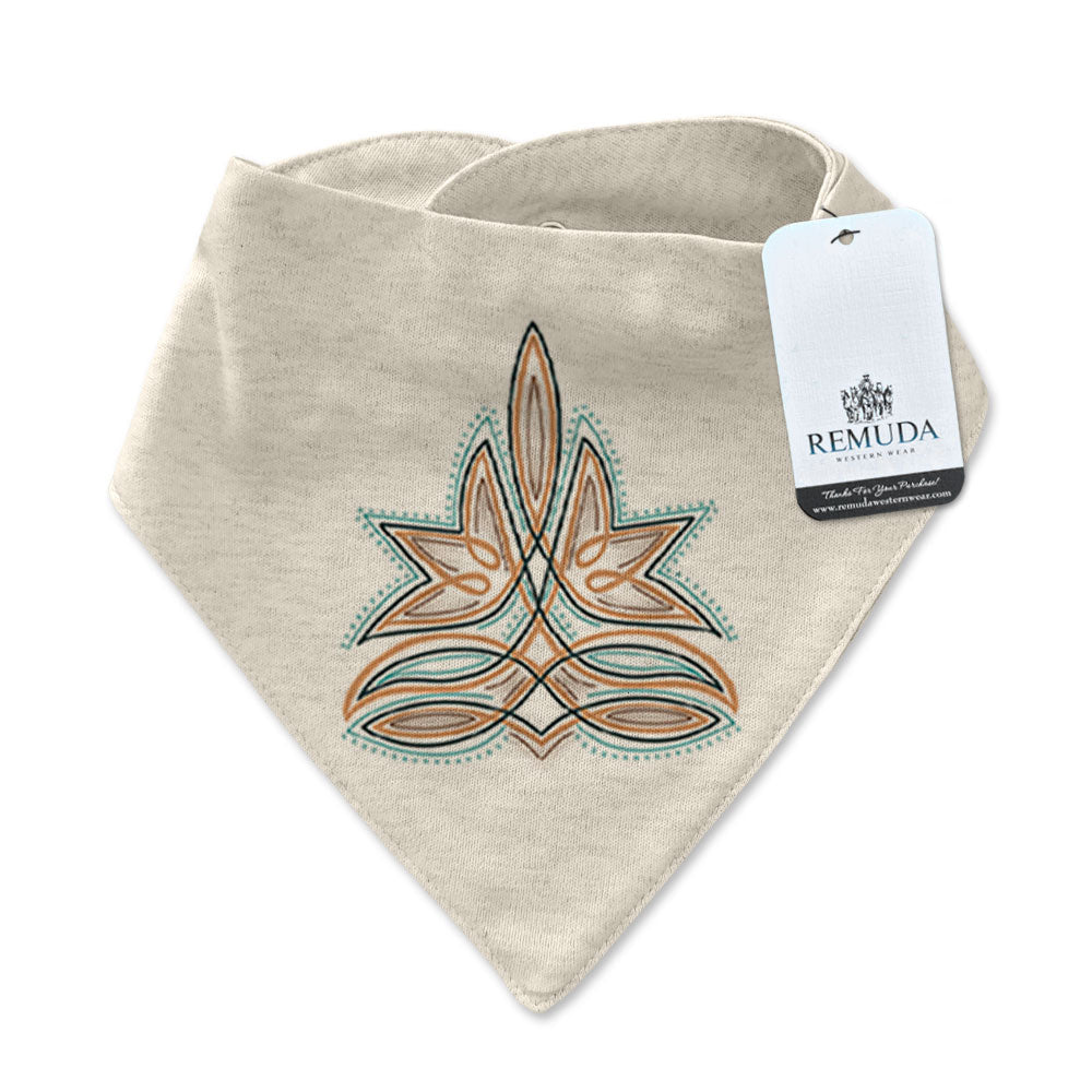 Western Boot Stitch Infant / Toddler Western Bandana Bib Oatmeal