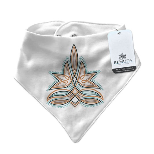 Western Boot Stitch Infant / Toddler Western Bandana Bib White