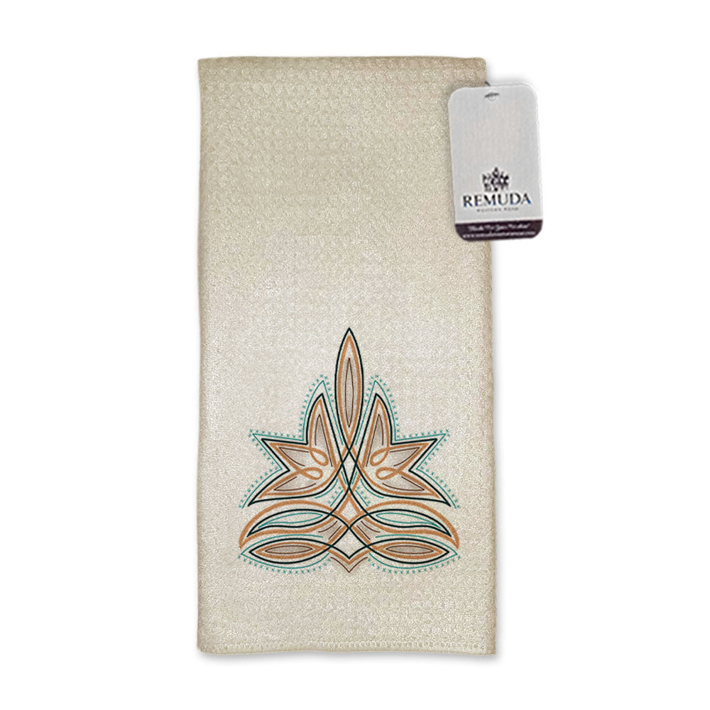 Western Boot Stitch Kitchen Hand Towel Set Cream