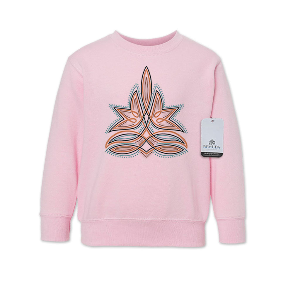 Western Boot Stitch Western Toddler Sweatshirt Pink