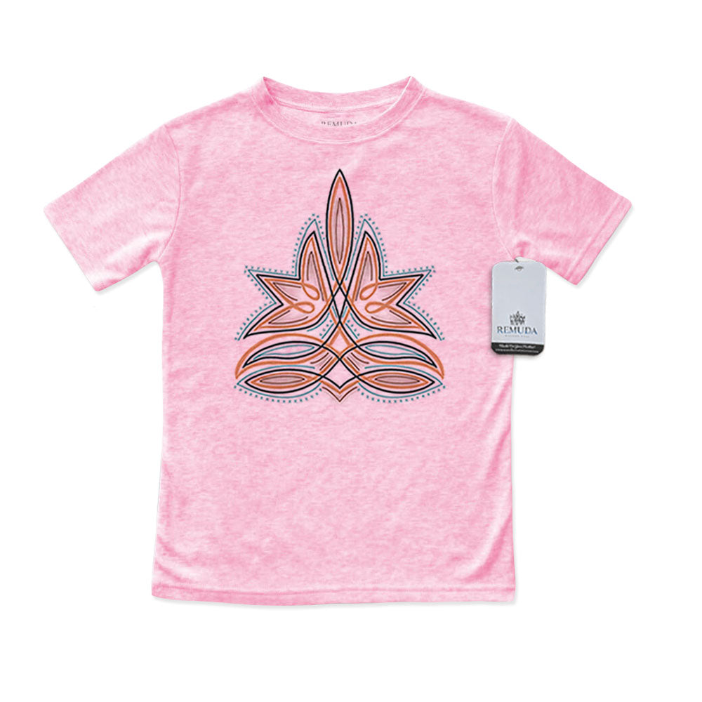 Western Boot Stitch Western Toddler Kids Tee T-Shirt Pink