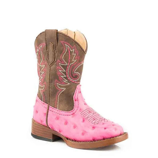Roper Annabelle Toddler Pink Ostrich Cowgirl Boots