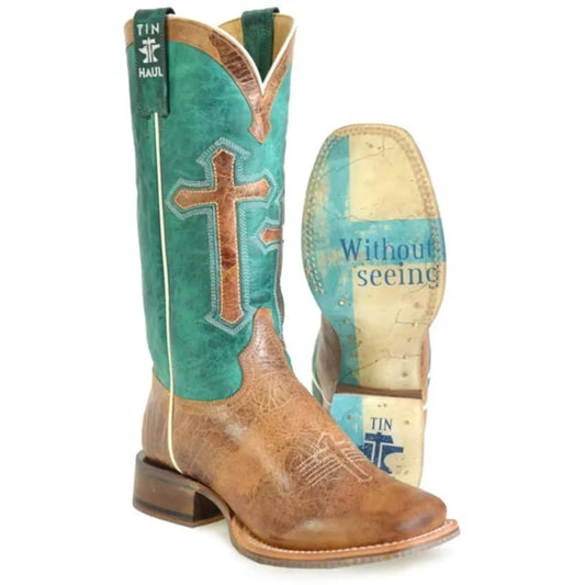 Tin Haul Crucifix - Women's Leather Cowgirl Boot