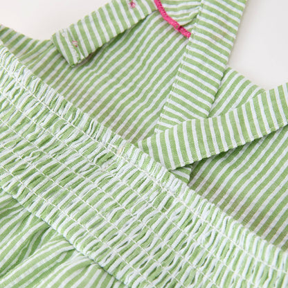 Western Boots Cactus Girls Light Green Striped Dress