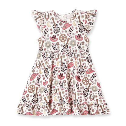 Cowgirl Cutie Bamboo Western Guitar Twirl Dress