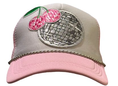 Cherry Groove Ladies Trucker Hat w/ Hat Chain