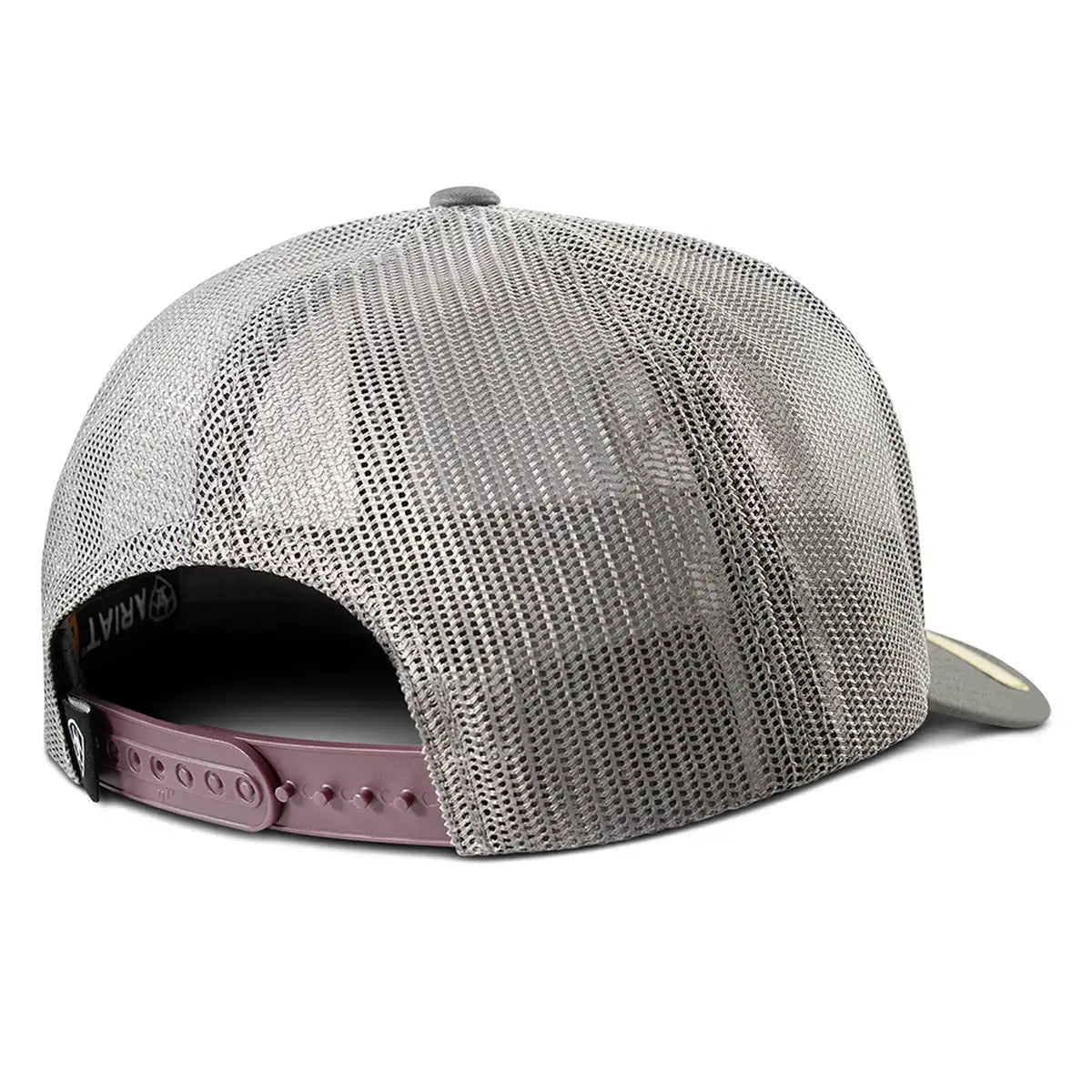 ARIAT 3D Embroidered Shield ( Burgundy/Grey )- Trucker Cap