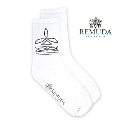 Boot Stitch Adult Unisex Western Crew Socks Black
