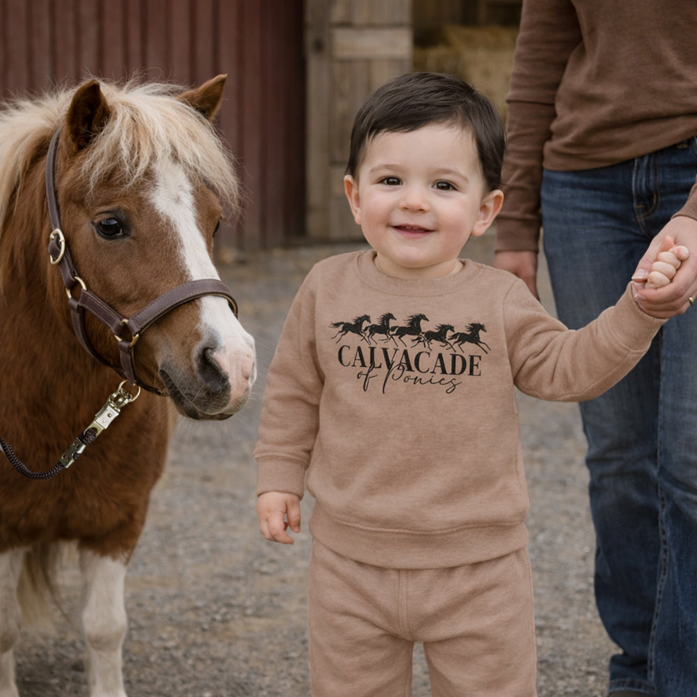 Cavalcade Of Ponies - Infant Baby 2 Piece Sweatsuit