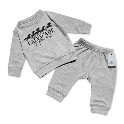 Cavalcade Of Ponies - Infant Baby 2 Piece Sweatsuit