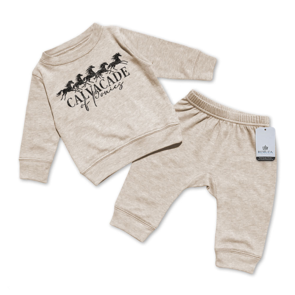 Cavalcade Of Ponies - Infant Baby 2 Piece Sweatsuit