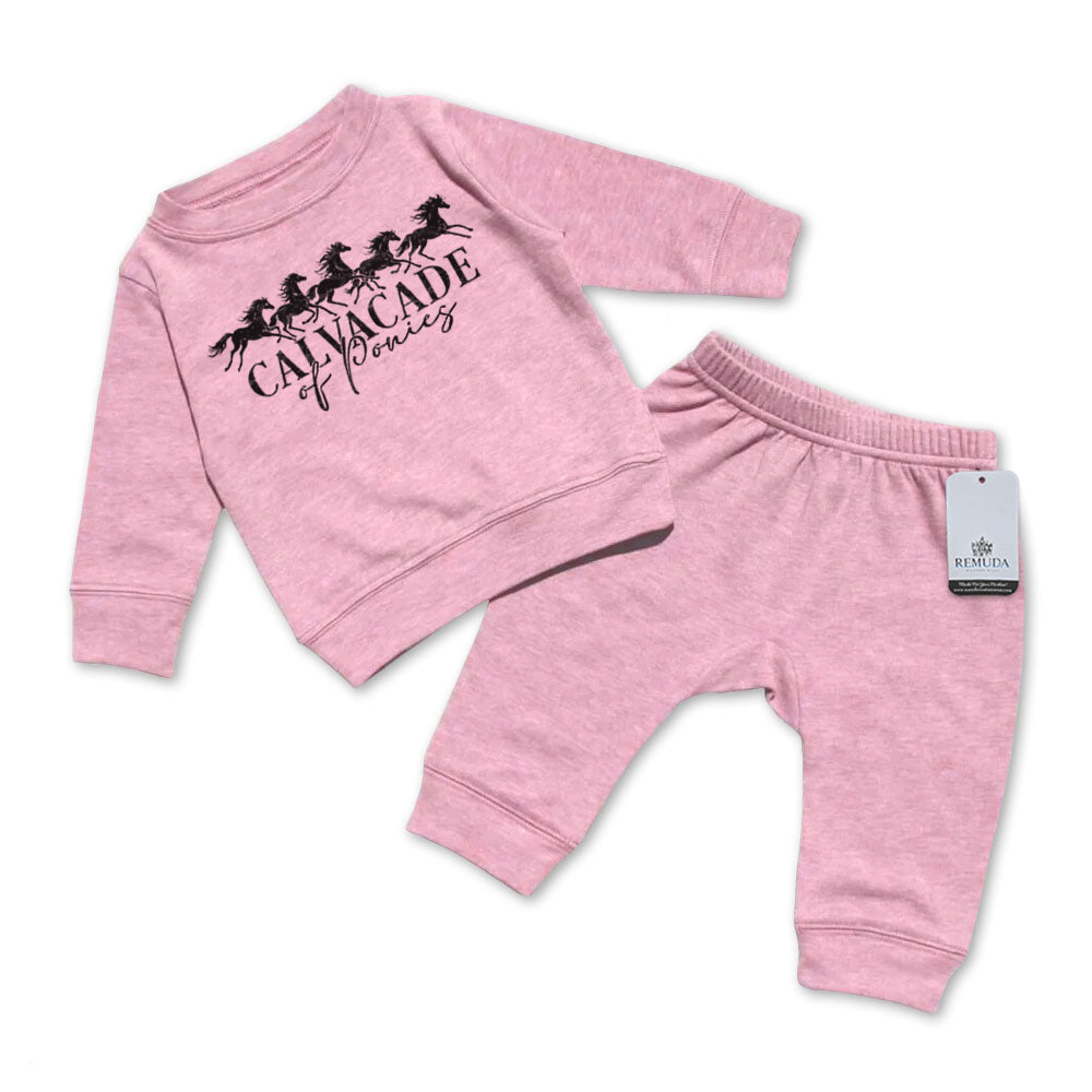 Cavalcade Of Ponies - Infant Baby 2 Piece Sweatsuit