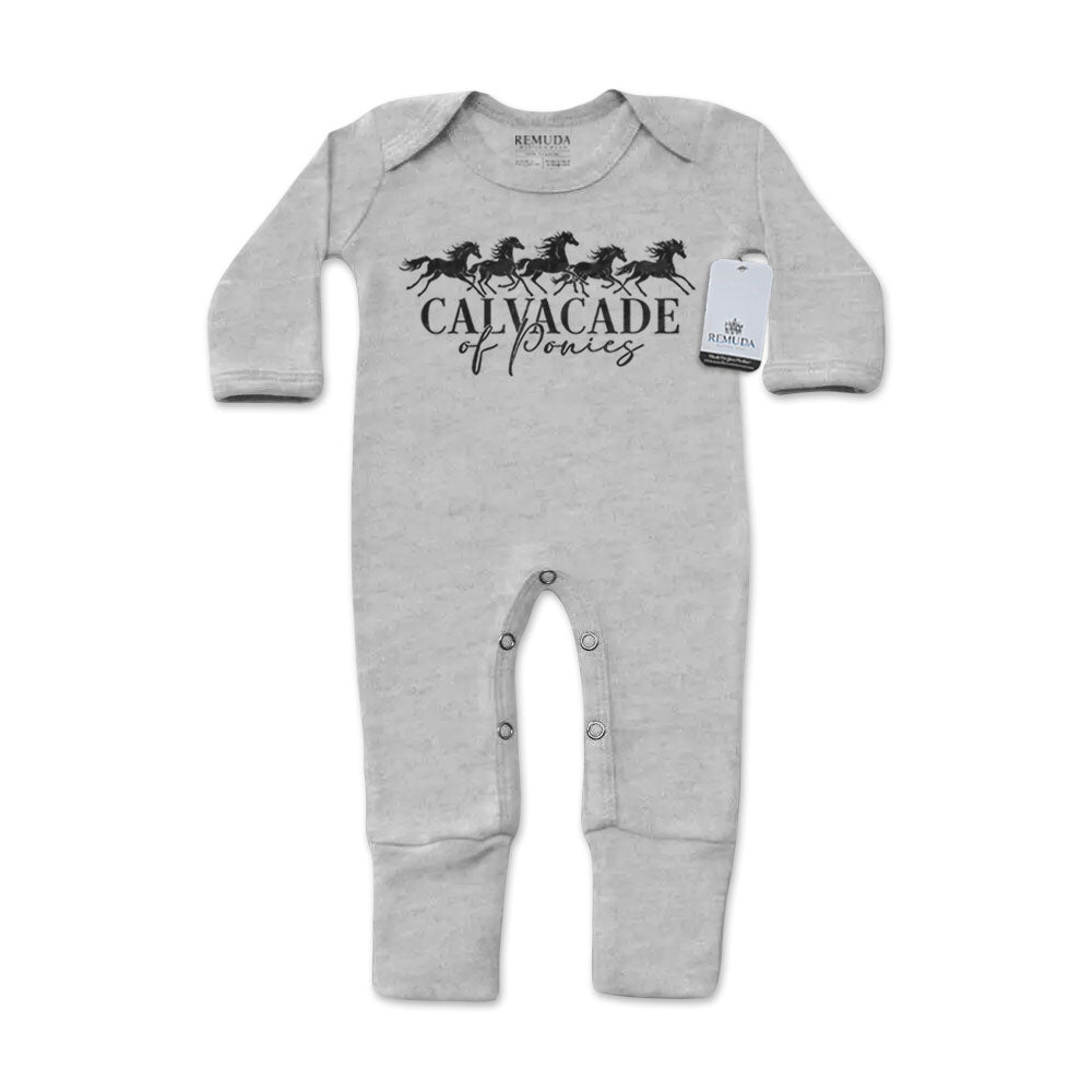 Cavalcade Of Ponies - Infant One-Piece Footed Pajamas W/Mittens