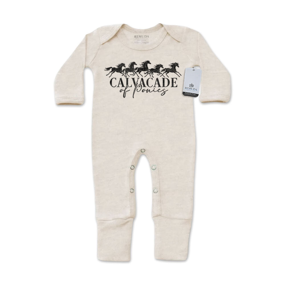 Cavalcade Of Ponies - Infant One-Piece Footed Pajamas W/Mittens