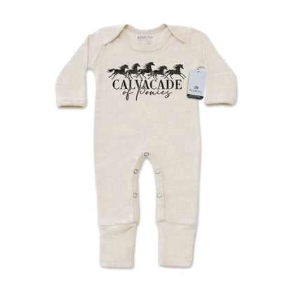 Cavalcade Of Ponies - Infant One-Piece Footed Pajamas W/Mittens