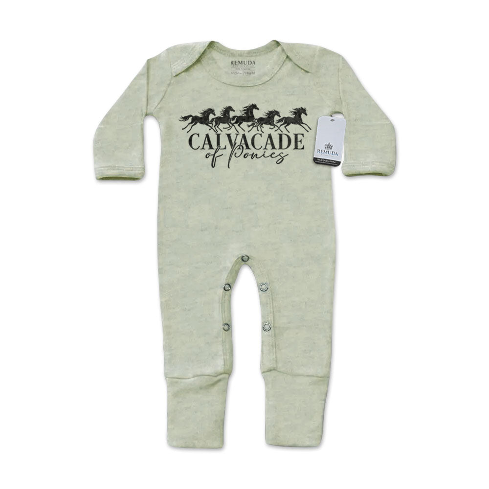 Cavalcade Of Ponies - Infant One-Piece Footed Pajamas W/Mittens