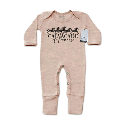 Cavalcade Of Ponies - Infant One-Piece Footed Pajamas W/Mittens